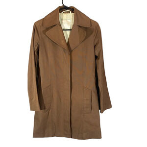 Talula Babaton Brown Cotton Collared Jacket Women Sz XS